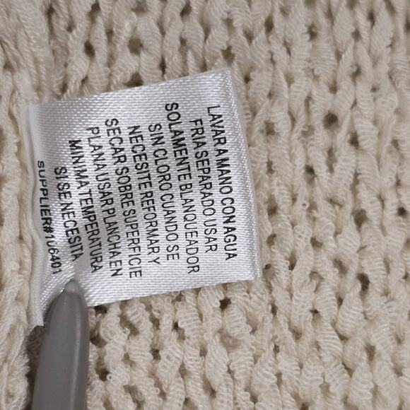 Love by Design Lace Open Front Ivory Sleeveless Cardigan Sz XS Boho Fairy Vest - Picture 9 of 10